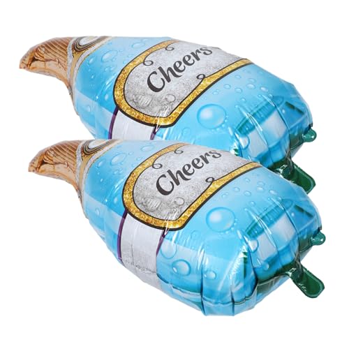 OFFSCH 2 Stück Weinflaschenballon hoch Mubarak Brautduschenballons Junggesellin Luftballons Weinballons Weinflaschen-Ballondekoration Partyballon lustige Geburtstagsballons Aluminiumfolie von OFFSCH