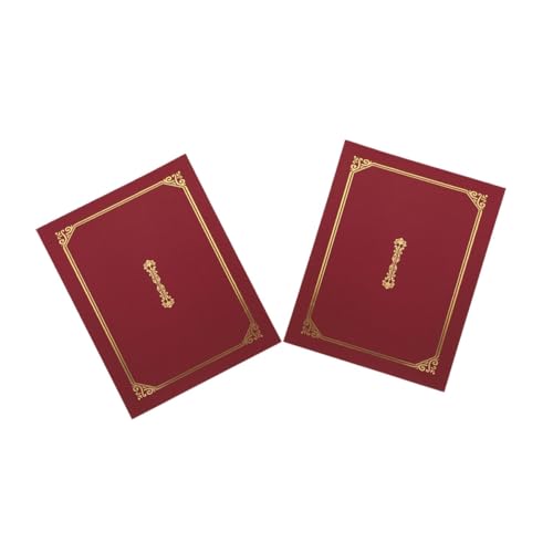 OFFSCH 2 Stücke Diplomhüllen mit Edlem Goldfolienrand Stabile Urkundenmappen für Abschlusszeugnisse Dokumentenschutz Luxuriöse und Formelle Präsentationsordner in Weinrot OFFSCH 2 Stücke Diplomhüllen mit Edlem Goldfolienrand Stabile Urkundenmappen für Abschlusszeugnisse Dokumentenschutz Luxuriöse und Formelle Präsentationsordner in Weinrot von OFFSCH