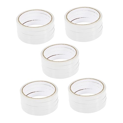 OFFSCH 20 Rollen Doppelseitiges Klebeband bis Hohe Haftkraft für Bastelarbeiten Büro und Heimdekoration Weißes Transparentes Klebeband Vielseitig Einsetzbar von OFFSCH