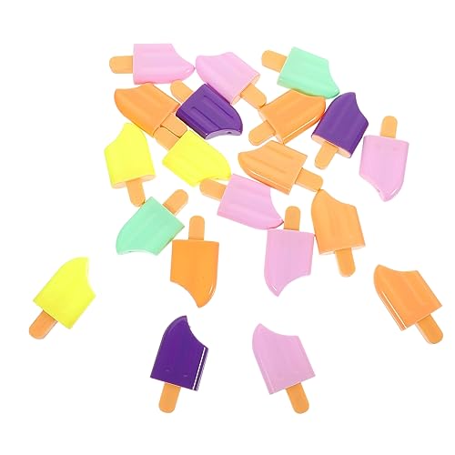 OFFSCH 20 Stück Bunte Textmarker Eis Am Stiel Form Farbige Markierstifte Kreative Marker von OFFSCH