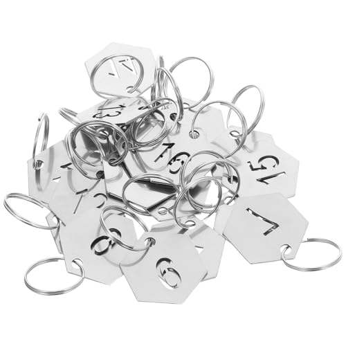 OFFSCH 20 Stück Nummernschild aus Edelstahl Zahl Schlüsselanhänger Anhänger aus Metall Schlüsselanhänger aus Edelstahl etikett aus nummerierte ID-Tags Rostfreier Stahl Silber OFFSCH 20 Stück Nummernschild aus Edelstahl Zahl Schlüsselanhänger Anhänger aus Metall Schlüsselanhänger aus Edelstahl etikett aus nummerierte ID-Tags Rostfreier Stahl Silber von OFFSCH