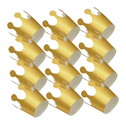 OFFSCH 20 Stück Teiliges Geburtstagskrone aus Papier in Gold Faltbare Partyhüte für Erwachsene Dekorative Geburtstagsdeko für Fotos und Festlichkeiten Leicht Tragbar und Stimmungsvoll von OFFSCH