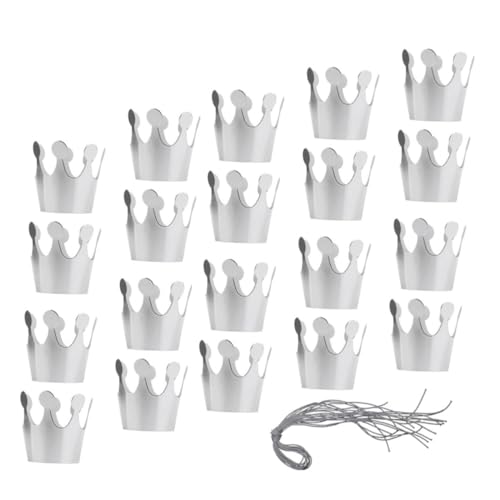 OFFSCH 20 Stück Teiliges Kindergeburtstags Silber Leichte Geburtstagskrone Rutschfeste Partyhüte für Babyparty-Fotorequisiten Festliche Kopfbedeckung für Geburtstagsfeiern von OFFSCH