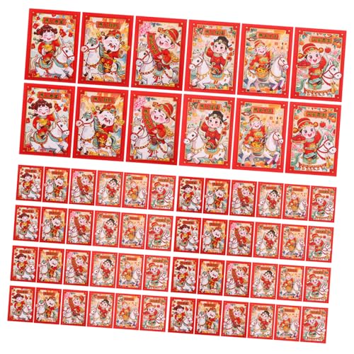 OFFSCH 20 Stück Teiliges Kreative Rote Umschläge Jahr Des Pferdes Pferde-motiv und Geldgott für Chinesisches Neujahr Hochzeit Geburtstag Stabile Elegante Papierhüllen für Geldgeschenke von OFFSCH