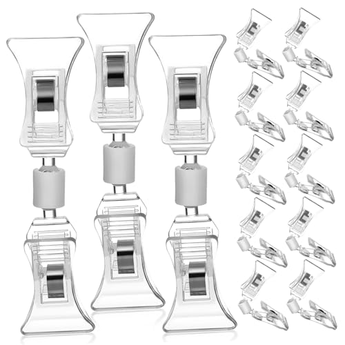OFFSCH 20 Stück Transparente Doppelseitige Mini Klemmen mit Drehbarem Doppelclip Kunststoff Schildhalter für Preisschilder und Retail Sign Display Praktischer Etikettenhalter für OFFSCH 20 Stück Transparente Doppelseitige Mini Klemmen mit Drehbarem Doppelclip Kunststoff Schildhalter für Preisschilder und Retail Sign Display Praktischer Etikettenhalter für von OFFSCH