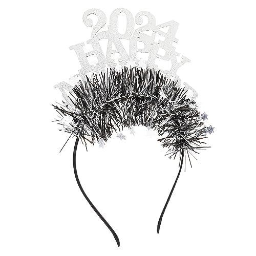 OFFSCH 2024 neues jahr stirnband Partyzubehör für das neue Jahr funkelndes Stirnband Stirnbänder Party-Stirnband Silvester Haar schmücken Partybedarf Pailletten Kind Requisiten Grüßer von OFFSCH