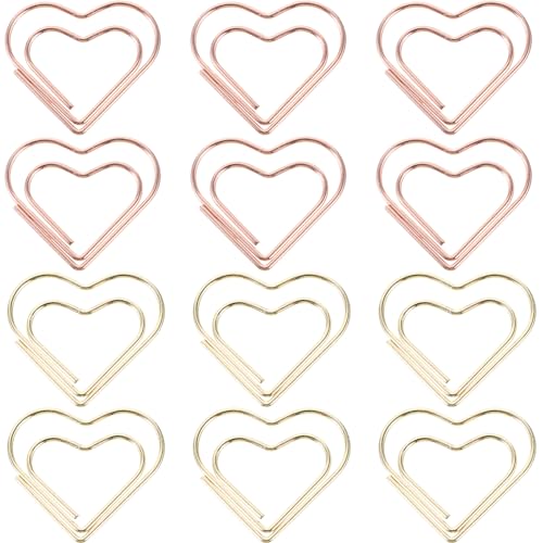 OFFSCH 24Stücke Dekorative Büroklammern Herzform aus Roségold für Büro Schule und Kreative Projekte Langlebig OFFSCH 24Stücke Dekorative Büroklammern Herzform aus Roségold für Büro Schule und Kreative Projekte Langlebig von OFFSCH