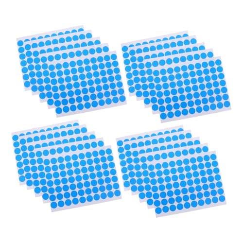 OFFSCH 25 Blatt Wasserdichte Runde Aufkleber Selbstklebende Farbige Punktetiketten Bögen mit Blauen Pvc-kleberunden Bedruckbar und Beschriftbar für Verpackung und Organisation von OFFSCH