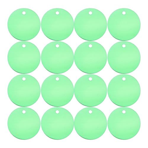 OFFSCH 25 Stück Aluminiumlegierung Runde Leere Haustiermarken Grün Leichte DIY Hundemarken Anhänger Kratzfest Rostfrei Langlebig für Hunde Welpen Zubehör von OFFSCH