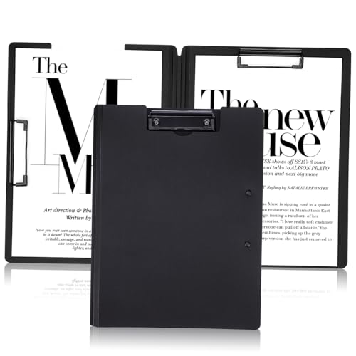 OFFSCH 2Stücke Faltbare Klemmbretter mit Dual Clip Robustes Padfolio für Büro und Schule Sicherer Dateihalt Leicht von OFFSCH