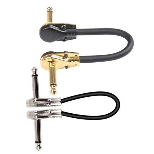 OFFSCH 2Stücke Pack Gitarren Effektkabel Flachstecker Adapter für Gitarre Bass und Effektpedale Silberne und Goldene Stecker Robust und Tragbar für Musiker OFFSCH 2Stücke Pack Gitarren Effektkabel Flachstecker Adapter für Gitarre Bass und Effektpedale Silberne und Goldene Stecker Robust und Tragbar für Musiker von OFFSCH