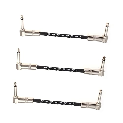 OFFSCH 3 STÜCKE Gitarren Patchkabel Rechtwinkliges Instrumentenkabel für Gitarre Bass Keyboard Effektpedale Doppelt Abgeschirmt Kupfer Geräuscharm Langlebig Schwarz Weißes Gitter OFFSCH 3 STÜCKE Gitarren Patchkabel Rechtwinkliges Instrumentenkabel für Gitarre Bass Keyboard Effektpedale Doppelt Abgeschirmt Kupfer Geräuscharm Langlebig Schwarz Weißes Gitter von OFFSCH