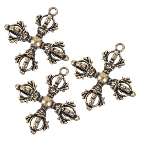 OFFSCH 3 STÜCKE Teiliges Messing Vintage Buddhistisches Anhänger Kreuz design Fein Graviert und Poliert Langlebiger Schlüsselanhänger und Taschenanhänger Symbolisch für Schutz und Segen OFFSCH 3 STÜCKE Teiliges Messing Vintage Buddhistisches Anhänger Kreuz design Fein Graviert und Poliert Langlebiger Schlüsselanhänger und Taschenanhänger Symbolisch für Schutz und Segen von OFFSCH