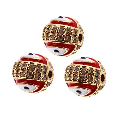 OFFSCH 3 Stück Teiliges Alloy Evil Eye Connector Runde DIY Schmuckperlen mit Langlebige Hautfreundliche Bastel Links für Armbänder und Halsketten Schutzperlen zum Auffädeln von OFFSCH