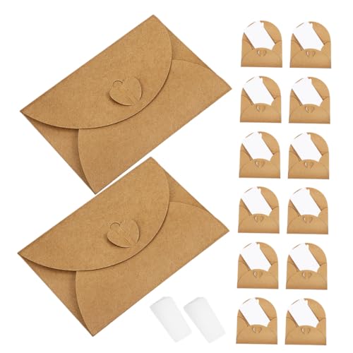 OFFSCH 30 Sätze Mini Kraftpapier Umschläge mit Herzverschluss und Weißen Blanko-karten Vintage Briefumschläge für DIY Projekte Hochzeit Abschlussfeier Geburtstagseinladungen OFFSCH 30 Sätze Mini Kraftpapier Umschläge mit Herzverschluss und Weißen Blanko-karten Vintage Briefumschläge für DIY Projekte Hochzeit Abschlussfeier Geburtstagseinladungen von OFFSCH