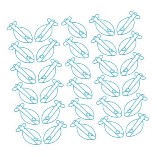 OFFSCH 30 Stück Teiliges Blaue Fischförmige Metall Büroklammern Kreative Papierclips für Schule Büro Dokumentenorganisation Sicherer Halt Kompakte Tragbare Tier motiv Schreibwaren von OFFSCH