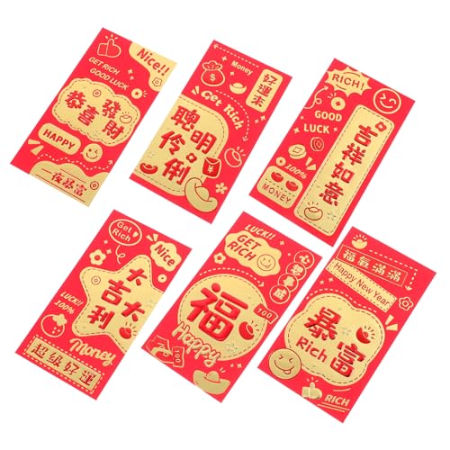 OFFSCH 30 Stück Teiliges Chinesische Rote Umschläge Praktische Geldumschläge für Hochzeit Neujahr Geburtstag Traditionell Handlich Vielseitig Einsetzbar Leicht zu Öffnen Verstauen von OFFSCH