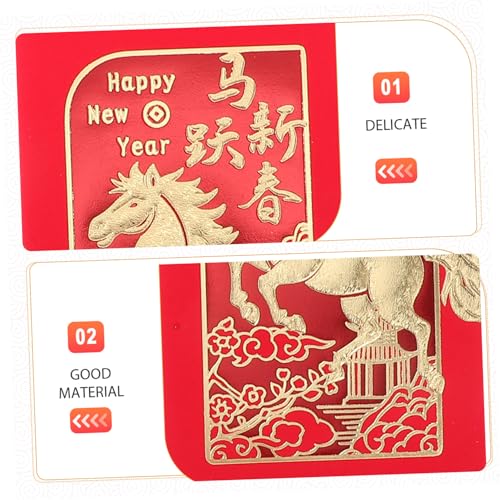 OFFSCH 36 Stück Teiliges Chinesische Rote Umschläge Jahr Des Pferdes Lunar Year Design Papier Hongbao Geldumschläge Große für Neujahrsfest Geschenk Verpackung OFFSCH 36 Stück Teiliges Chinesische Rote Umschläge Jahr Des Pferdes Lunar Year Design Papier Hongbao Geldumschläge Große für Neujahrsfest Geschenk Verpackung von OFFSCH