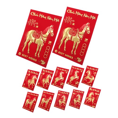 OFFSCH 360 Stück Kreative Chinesische Rote Umschläge Jahr Des Pferdes Langlebige Year Packets mit Einzigartigem Pferdemotiv für Lunar Spring Festival Hochzeit Festliche Geldgeschenke von OFFSCH