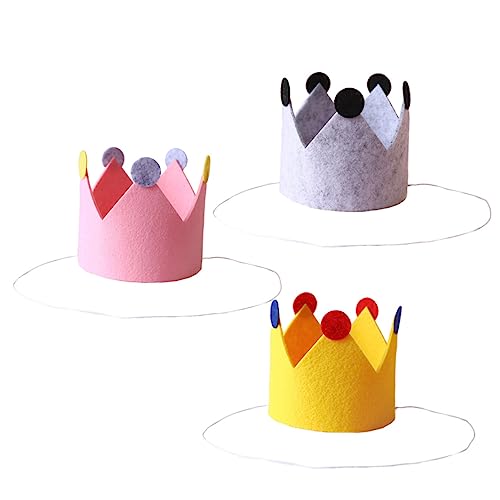 OFFSCH 3St Kopfschmuck zum Kindergeburtstag kinder kappe partyhüte kinder party hut party decoration Geburtstagskappe Party-Kopfschmuck -Geburtstagsmütze Kronenhut Dickes Filztuch OFFSCH 3St Kopfschmuck zum Kindergeburtstag kinder kappe partyhüte kinder party hut party decoration Geburtstagskappe Party-Kopfschmuck -Geburtstagsmütze Kronenhut Dickes Filztuch von OFFSCH