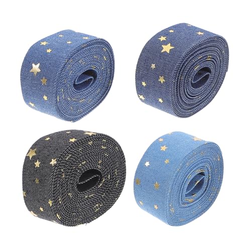 OFFSCH 4 Rollen Denim Webband mit Stickerei Breit Robustes Bastelband für Diy Näharbeiten Geschenkverpackungen Kleidung Vielseitige Dekorationen und Kreative Handarbeiten OFFSCH 4 Rollen Denim Webband mit Stickerei Breit Robustes Bastelband für Diy Näharbeiten Geschenkverpackungen Kleidung Vielseitige Dekorationen und Kreative Handarbeiten von OFFSCH