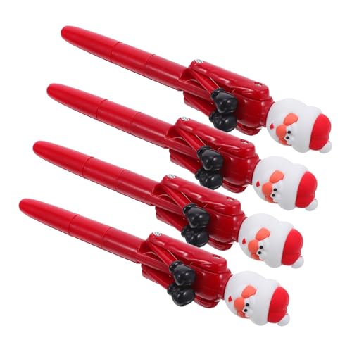 OFFSCH 4 Stück Boxing Kugelschreiber mit Lustigem Weihnachtsmann-design Glattes Schreiben Interaktives Weihnachts-party-gadget für Schule Büro Originelle Geschenkidee und Stressabbau von OFFSCH