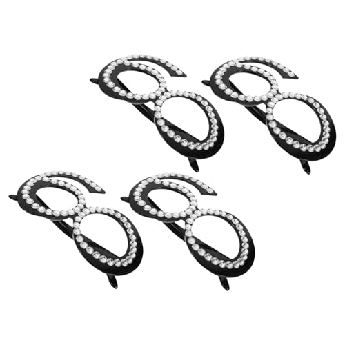 OFFSCH 4 Stück Glitzernde Zahlenbrille Lustige Party Sonnenbrille als Fotorequisite für Geburtstag und Jubiläum Unisex Accessoire für Drinnen und Draußen Feierlichkeiten von OFFSCH
