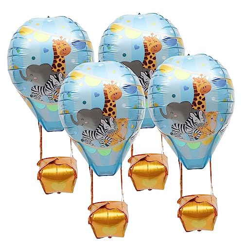 OFFSCH 4 Stück Heißluftballon Geburtstag Dekoration Party Riesenballon Ballons Dekorative Luftballons Festlicher Ballon Aluminiumfolie Sky-blue von OFFSCH