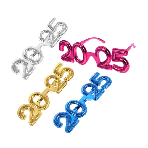 OFFSCH 4 Stück Partybrille Bunte Neujahrsbrillen mit Glänzenden Gläsern Leichte Robuste Brillen für Silvester Feier Abschluss Party und Bühnenauftritte OFFSCH 4 Stück Partybrille Bunte Neujahrsbrillen mit Glänzenden Gläsern Leichte Robuste Brillen für Silvester Feier Abschluss Party und Bühnenauftritte von OFFSCH