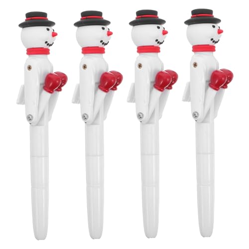 OFFSCH 4 Stück Schneemann Boxhandschuh Kugelschreiber mit Gel-tinte Interaktiver Weihnachtsstift für Lustiger Stressabbau Stift Kreative Schreibwerkzeuge für Xmas Party Favors von OFFSCH