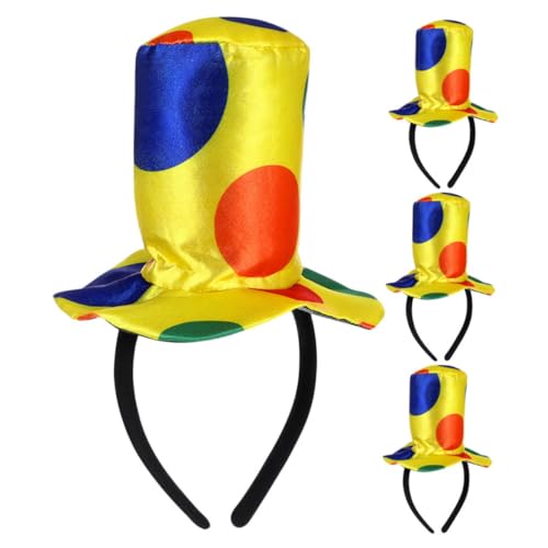 OFFSCH 4 Stück Teiliges Clown-hut-stirnband Leichtes Faschings Halloween-party-accessoire für Erwachsene Bequemes Clown-kostüm Zubehör für Cosplay und Festveranstaltungen von OFFSCH