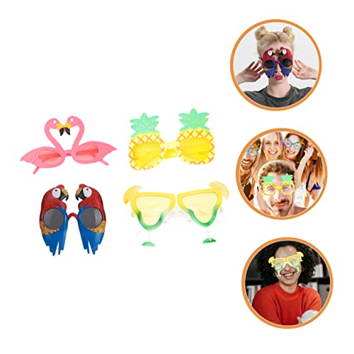 OFFSCH 4 Stück Teiliges Partybrillen mit Flamingo Ananas Papagei und Zitronenmotiven Leicht Modisch Robuste Kunststoffsonnenbrillen für Erwachsene als Foto Requisiten und Sommerliche OFFSCH 4 Stück Teiliges Partybrillen mit Flamingo Ananas Papagei und Zitronenmotiven Leicht Modisch Robuste Kunststoffsonnenbrillen für Erwachsene als Foto Requisiten und Sommerliche von OFFSCH