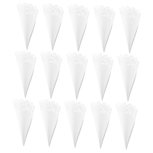 OFFSCH 40 Stück Hochzeitspapierkegel mit Filigraner Spitzenkante Romantisch Gestaltete Konfetti-tüten aus Hochwertigem Papier für Streukonfetti Dekoration für Hochzeiten Partys und OFFSCH 40 Stück Hochzeitspapierkegel mit Filigraner Spitzenkante Romantisch Gestaltete Konfetti-tüten aus Hochwertigem Papier für Streukonfetti Dekoration für Hochzeiten Partys und von OFFSCH