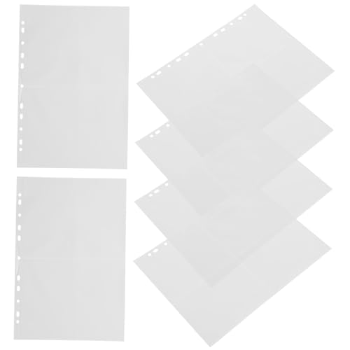 OFFSCH 40 Stück Nachfüllseiten mit transparenten Taschen wasserdichte wiederverwendbare Kunststoffhüllen zum Schutz von Fotos Fotokarten und Sammelkarten geeignet für Ordner von OFFSCH