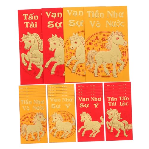 OFFSCH 48 Stück Teiliges Vietnamesische Neujahrs Glücksumschläge Jahr Des Pferdes Traditionelle Rote Geldumschläge mit Kunstvollem Pferdemotiv Papier Hongbao für Geldgeschenke Festliche OFFSCH 48 Stück Teiliges Vietnamesische Neujahrs Glücksumschläge Jahr Des Pferdes Traditionelle Rote Geldumschläge mit Kunstvollem Pferdemotiv Papier Hongbao für Geldgeschenke Festliche von OFFSCH
