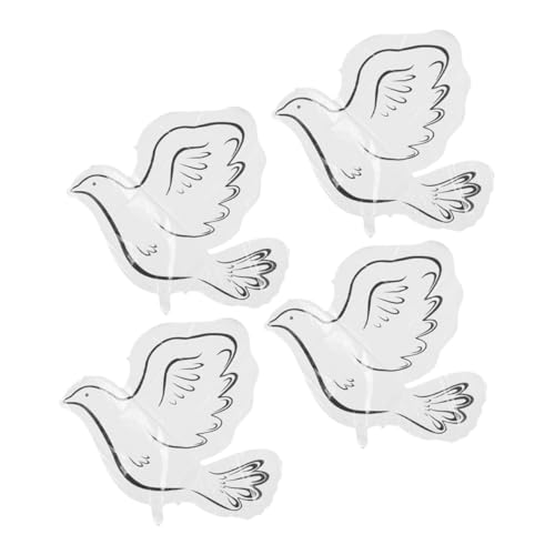 OFFSCH 4Stücke Tauben Folienballons für Hochzeiten Geburtstagsfeiern und Jubiläen Symbolische Party Dekoration Aluminiumfolie Vielseitige Requisiten für Innenfotografie und Events von OFFSCH
