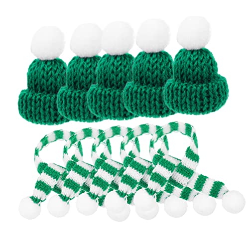 OFFSCH Warme Woll-weihnachtsmützen Und Schals 5-teiliges Set Für Weinflaschen-ornamente Puppen- OFFSCH Warme Woll-weihnachtsmützen Und Schals 5-teiliges Set Für Weinflaschen-ornamente Puppen- von OFFSCH