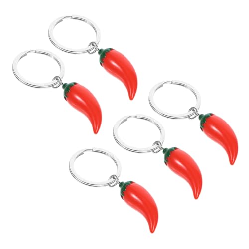 OFFSCH 5 Stück Chili Schlüsselanhänger Realistische Anhänger aus Strapazierfähigem Material Dekorativer Party-mitgabel für Schlüsselbund und Rucksack Langlebiges Geschenkaccessoire OFFSCH 5 Stück Chili Schlüsselanhänger Realistische Anhänger aus Strapazierfähigem Material Dekorativer Party-mitgabel für Schlüsselbund und Rucksack Langlebiges Geschenkaccessoire von OFFSCH