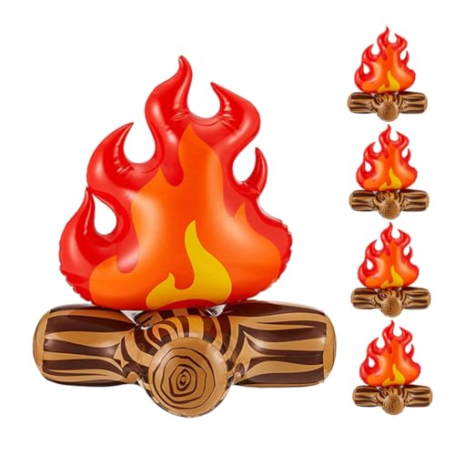 OFFSCH 5stücke Dekoration Aufblasbar Künstlicher Kamin Mit Realistischen Flammeneffekten Party Und Camping-ornament Sicher Für Innen Und Außenbereich Schnell Aufzubauen Und von OFFSCH
