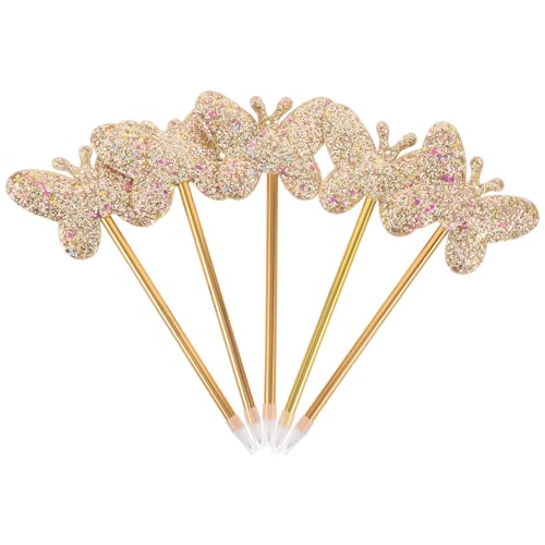 OFFSCH 5 Stück Teiliges Butterfly Kugelschreiber mit Glitzereffekt Komfortabler Griff Vielseitig für Schule Büro Kreatives Schreiben Dekoratives Design für Schüler Lehrer Goldfarben OFFSCH 5 Stück Teiliges Butterfly Kugelschreiber mit Glitzereffekt Komfortabler Griff Vielseitig für Schule Büro Kreatives Schreiben Dekoratives Design für Schüler Lehrer Goldfarben von OFFSCH