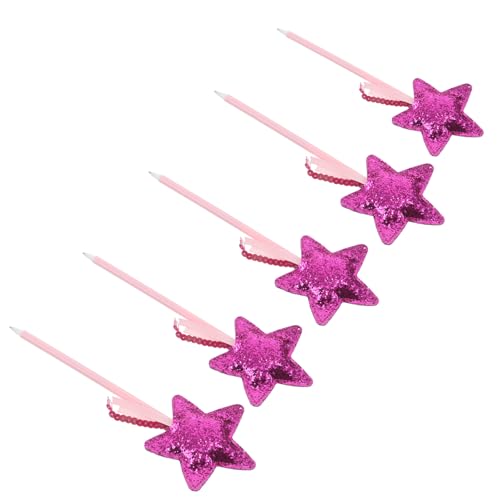 OFFSCH 5 Stück Teiliges Glitter Stern Kugelschreiber Ergonomisch mit Glatter Tintenfüllung Kreatives Cartoon-design für Schüler Büro Schule für Schreibfreunde von OFFSCH