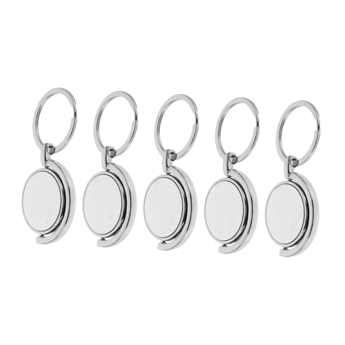 OFFSCH 5 Stück Teiliges Runde Sublimations-schlüsselanhänger Drehbare Metallblanks für Wärmeübertragung DIY Schlüsselanhänger zum Bedrucken Vielseitige Schlüsselringe für Bastelprojekte von OFFSCH