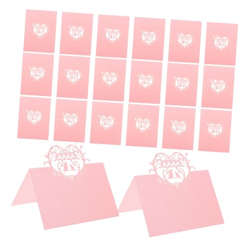 OFFSCH 50 Stück Vogelhöhle Tischkarte Platzkarten Hochzeitszeltkarten Tabellennamenkarten Tischkarten Hochzeitskarte Dekorative Sitzkarten Tischkarten aus Karton Papier Rosa von OFFSCH