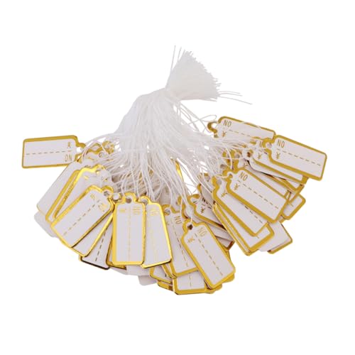 OFFSCH 500 Stück Schmuck Preisschilder aus Papier mit Aufhängeschnur Handbeschreibbare Etiketten für Uhren Ohrringe Armbänder Ringe für Einzelhandel Supermärkte und Schmuckgeschäfte OFFSCH 500 Stück Schmuck Preisschilder aus Papier mit Aufhängeschnur Handbeschreibbare Etiketten für Uhren Ohrringe Armbänder Ringe für Einzelhandel Supermärkte und Schmuckgeschäfte von OFFSCH