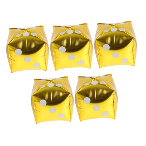 OFFSCH Würfel Würfel Aluminium Folie Ballons 5 Stücke Elegante Party Dekorationen Geburtstag Spiel Nacht 22 Gold OFFSCH Würfel Würfel Aluminium Folie Ballons 5 Stücke Elegante Party Dekorationen Geburtstag Spiel Nacht 22 Gold von OFFSCH
