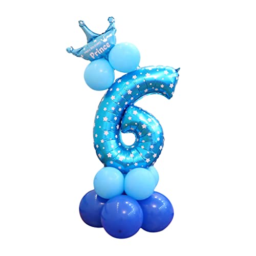 OFFSCH 6 Luftballons für Kindergeburtstage Latex-Anzug Geburtstagsparty-Zubehör Ballons mit Heliumzahlen Latexballons Zahlenballons Anzahl Luftballons Spalte Riese einstellen Ballonsäule von OFFSCH