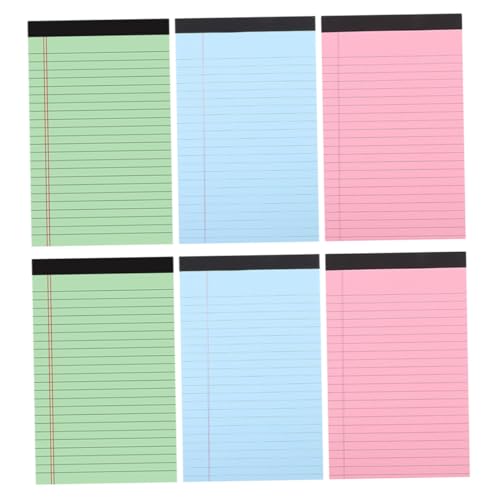 OFFSCH 6 Stück Farbige Legal Pads Liniert mit Perforierungen zum Abreißen Stabiles Notizblock Büro Schule Zuhause Scratch Pads für Klare Notizen und Organisierte To do listen von OFFSCH