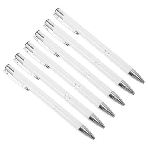 OFFSCH 6 Stück Silberne Metall Kugelschreiber Druckmechanisch Langlebig mit Clip als für Büro Schule Business Komfortabel und Praktisch Mine OFFSCH 6 Stück Silberne Metall Kugelschreiber Druckmechanisch Langlebig mit Clip als für Büro Schule Business Komfortabel und Praktisch Mine von OFFSCH