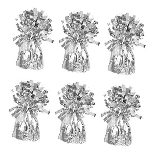 OFFSCH 6 Stück Teiliges Ballongewicht Silber Metallic Stabile Kunststoffbeschwerer für Heliumballons für Hochzeit Geburtstag Shower und Festliche Partydekoration OFFSCH 6 Stück Teiliges Ballongewicht Silber Metallic Stabile Kunststoffbeschwerer für Heliumballons für Hochzeit Geburtstag Shower und Festliche Partydekoration von OFFSCH