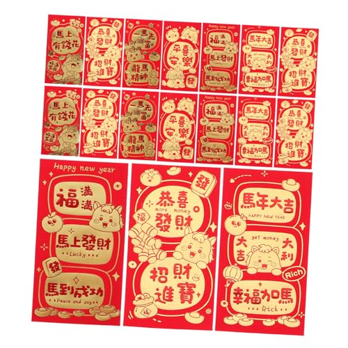 OFFSCH 60 Stück Chinesische Rote Umschläge Jahr Des Pferdes Glücksbriefumschläge für Lunar Neujahr Frühlingsfest Hochzeit und Geburtstagskarten Vielseitige Hongbao Geldgeschenktüten von OFFSCH
